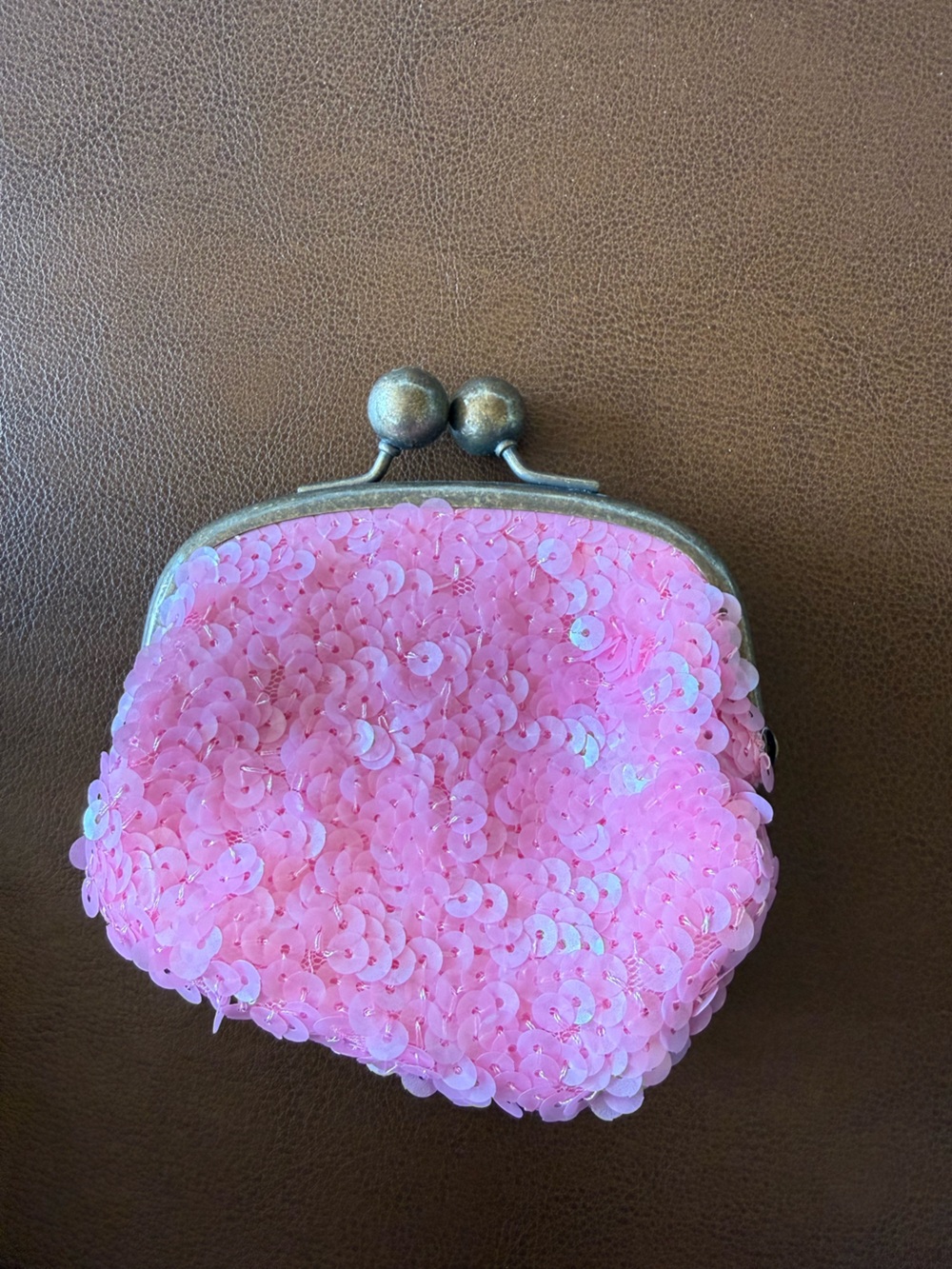 Vintage Simply Vera Pink Sequin Kiss-Lock Coin Purse